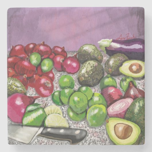 'Chef's Prep' still life ストーンコースター (正面)
