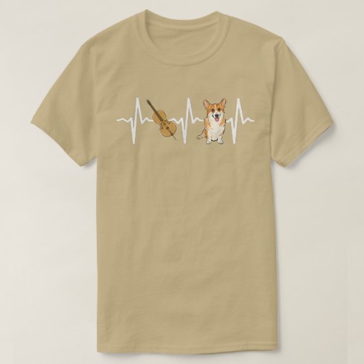 Chello Pembroke Welsh Corgi Heartbeat Dog Lover  Tシャツ (デザイン正面)