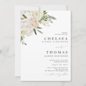 CHELSEA Watercolor White Blooms Wedding Invitation 招待状 (正面)