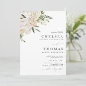 CHELSEA Watercolor White Blooms Wedding Invitation 招待状 (スタンド正面)