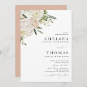 CHELSEA Watercolor White Blooms Wedding Invitation 招待状 (正面/裏面)