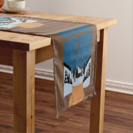 Chemin de Table Court Hivernal Boule à Neige ショートテーブルランナー