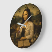 Chemist Funny Mona Lisa Chemistry Lab Gift ラージ壁時計 (傾斜)