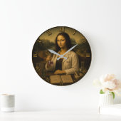 Chemist Funny Mona Lisa Chemistry Lab Gift ラージ壁時計 (ホーム)