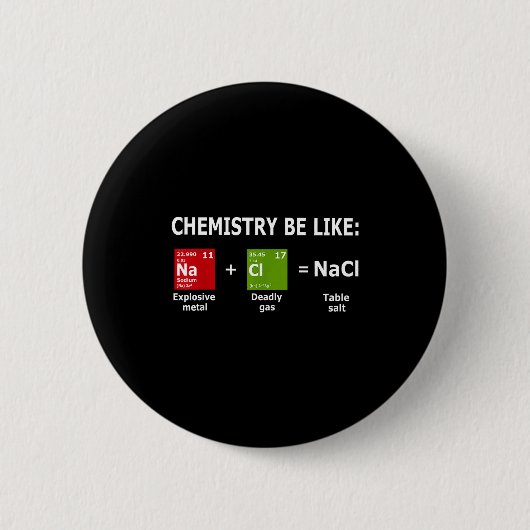 Chemistry Be Like Nacl  缶バッジ (正面)