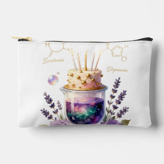 Chemistry Birthday Celebration Flask and Floral Ca アクセサリーポーチ