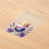 Chemistry Birthday Celebration Flask and Floral Ca アクリル招待状 (レイダウン)