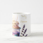 Chemistry Birthday Celebration Flask and Floral Ca コーヒーマグカップ (中央)