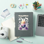 Chemistry Birthday Celebration Flask and Floral Ca シール (iPadカバー)