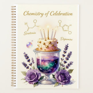 Chemistry Birthday Celebration Flask and Floral Ca プランナー手帳
