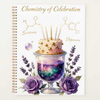 Chemistry Birthday Celebration Flask and Floral Ca プランナー手帳