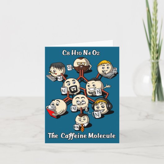 Chemistry Caffeine Molecule Funny Science Geek Cof カード (正面)