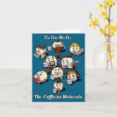 Chemistry Caffeine Molecule Funny Science Geek Cof カード (黄色い花)