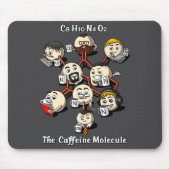 Chemistry Caffeine Molecule Funny Science Geek Cof マウスパッド (正面)