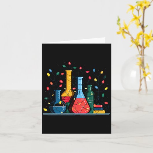 Chemistry Christmas Lights Lover Chemist Science L カード (黄色い花)