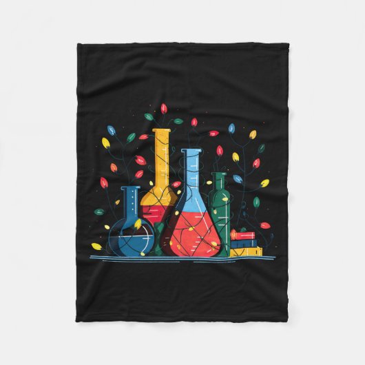 Chemistry Christmas Lights Lover Chemist Science L フリースブランケット (正面)