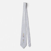Chemistry diagram pattern typography blue grey tie ネクタイ (正面)