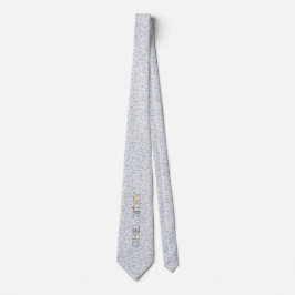 Chemistry diagram pattern typography blue grey tie ネクタイ