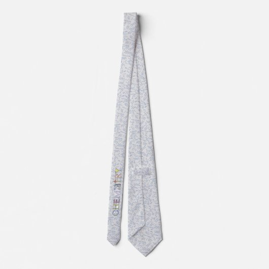 Chemistry diagram pattern typography blue grey tie ネクタイ (裏面)