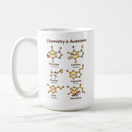 Chemistry is Awesome | Fun Science Chemistry Day コーヒーマグカップ (左)