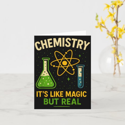 Chemistry It’s Like Magic Funny Science Teacher St カード (黄色い花)