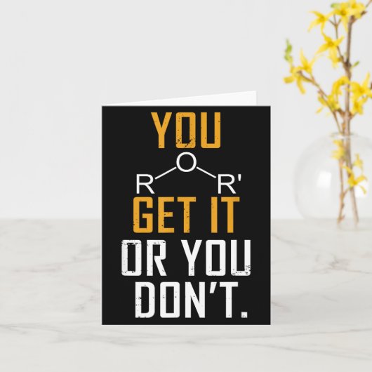 Chemistry Pun - Ether Get It Or You Don't - Funny  カード (黄色い花)