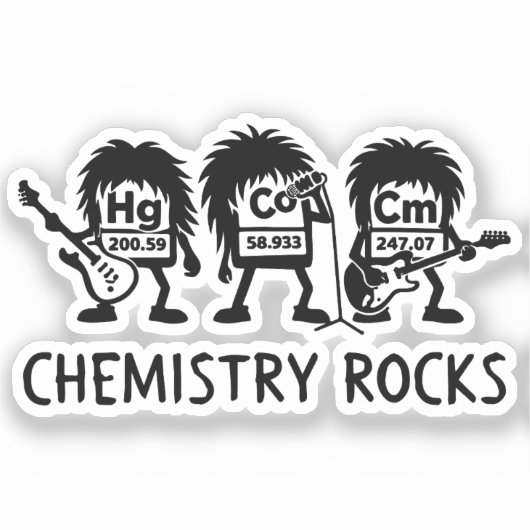 Chemistry Rocks Science Rock Band シール (正面)