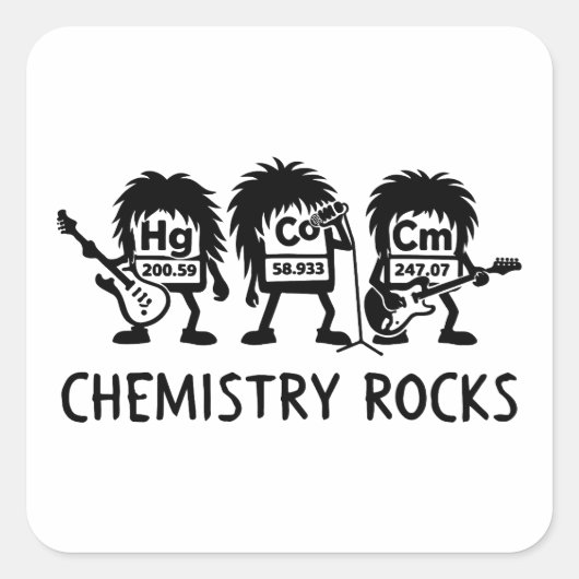 Chemistry Rocks Science Rock Band スクエアシール (正面)