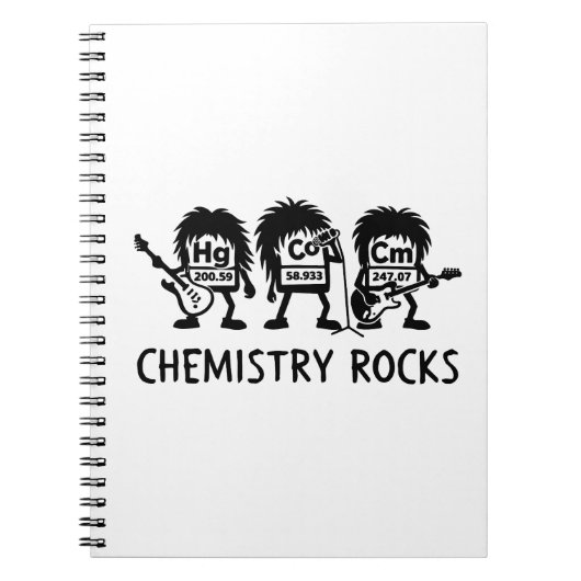 Chemistry Rocks Science Rock Band ノートブック (正面)