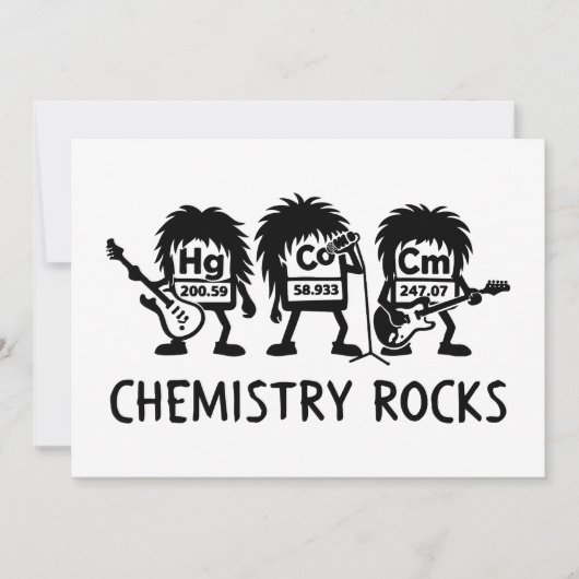 Chemistry Rocks Science Rock Band 招待状 (正面)