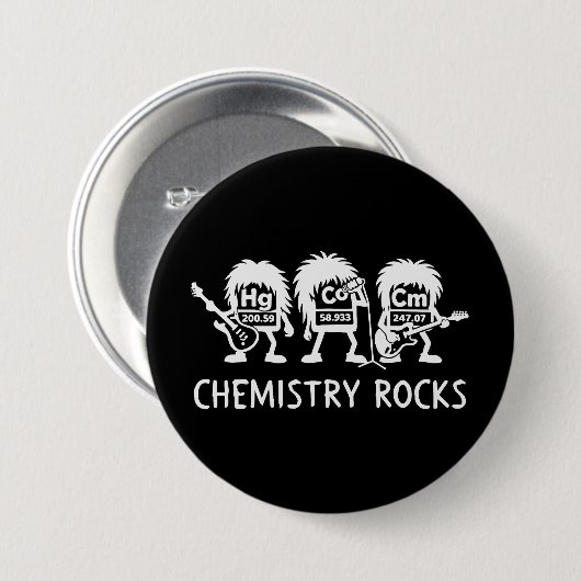 Chemistry Rocks Science Rock Band 缶バッジ (正面&裏面)