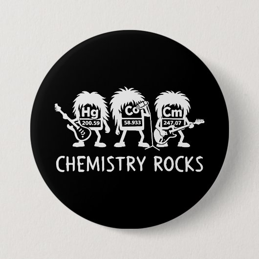 Chemistry Rocks Science Rock Band 缶バッジ (正面)