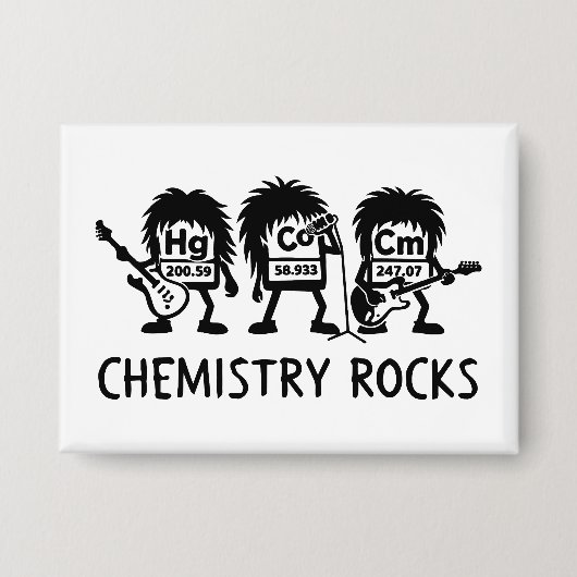 Chemistry Rocks Science Rock Band 缶バッジ (正面)