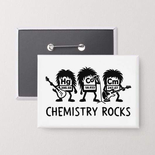 Chemistry Rocks Science Rock Band 缶バッジ (正面/裏面)
