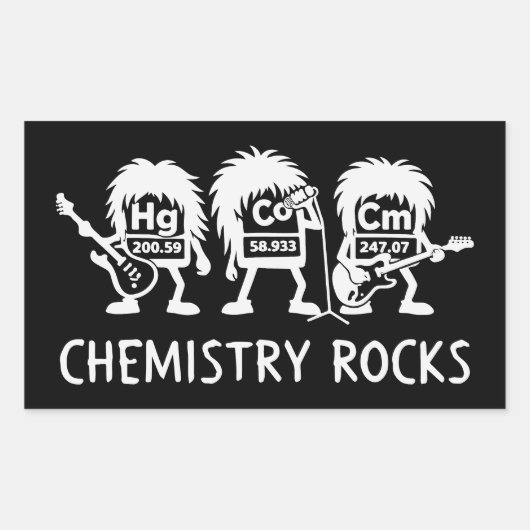 Chemistry Rocks Science Rock Band 長方形シール (正面)