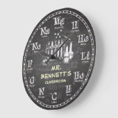 Chemistry Science Chalkboard Personalizable Clock ラージ壁時計 (傾斜)