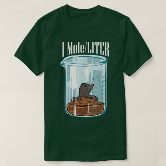 Chemistry Science Cute One Mole Per Liter  Tシャツ (デザイン正面)