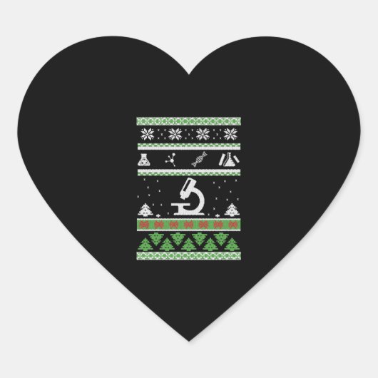 Chemistry Shirt – ラボ – 科学 – 醜いクリスマス ハートシール (正面)