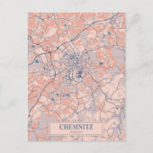 Chemnitz Germany Breezy City Map Travel ポストカード (正面)