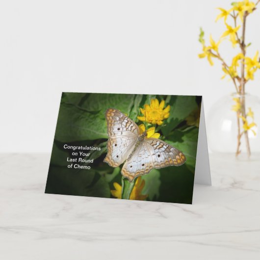 Chemoおめでとうのカードの最後の丸め カード (黄色い花)