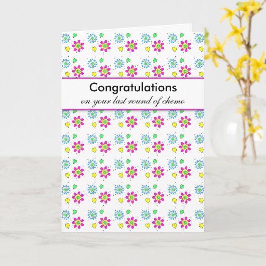 Chemoのあなたの最後の円形のお祝い カード (黄色い花)