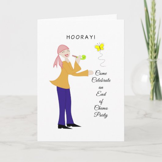 Chemoのパーティーの招待状レトロの女の子蝶の端 招待状 (正面)