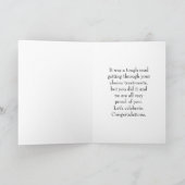 Chemoの最後のトリートメントによって、女の子はお祝いが開花します カード (内部)