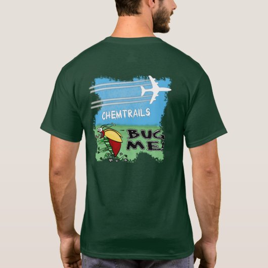 Chemtrailランニングから遠くにのバグ飛行機 Tシャツ (裏面)