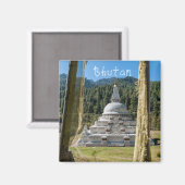 Chendebji Chortenブータン、ヒマラヤ、アジア マグネット (正面/裏面)