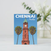 Chennai India Red Clock Tower ポストカード (スタンド正面)