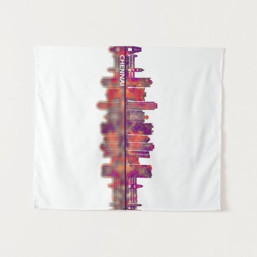 Chennai India Skyline タペストリー (正面(横))