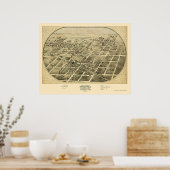 Chenoa, ILパノラママップ – 1869 ポスター (キッチン)