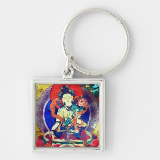 Chenrezing仏のヴィンテージHeruka、チベット キーホルダー (正面)