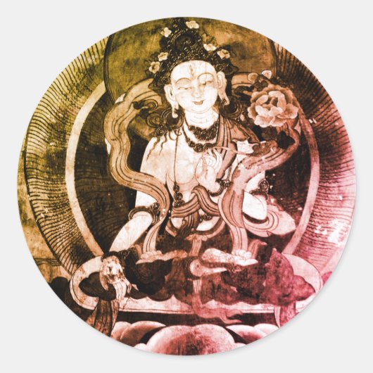 Chenrezing仏、ヴィンテージHeruka、チベット ラウンドシール (正面)